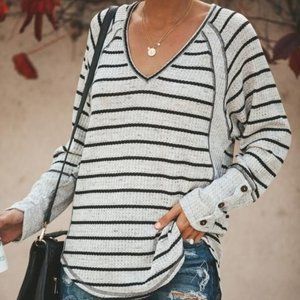 Tenley Striped Thermal Top